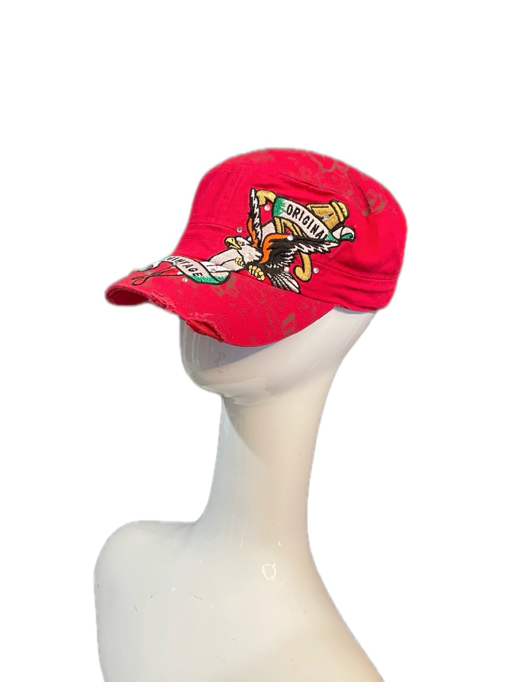 Y2K Leader Red Embroidered Cap, One Size Fits All